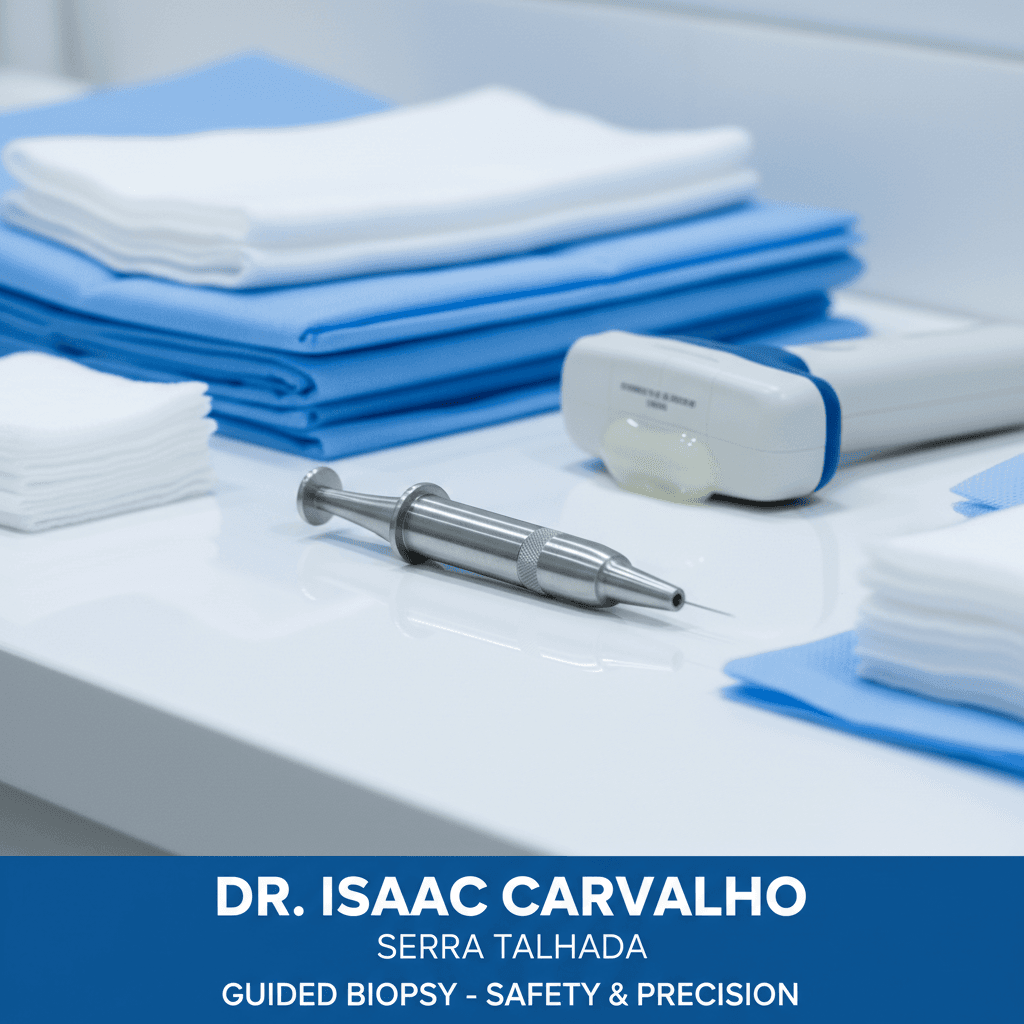 Instrumentos estéreis preparados para biópsia